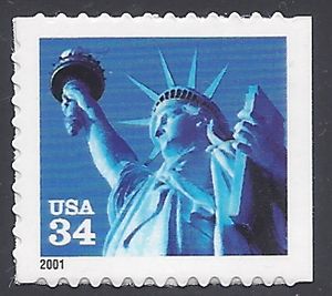 #3485b 34c Statue of Liberty Booklet Single 2001 Mint NH