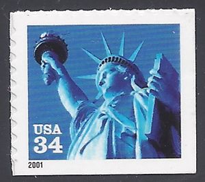 #3485b 34c Statue of Liberty Booklet Single 2001 Mint NH