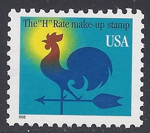 #3257 1c Weather Vane H Rate Make Up 1998 Mint NH