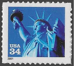 #3485b 34c Statue of Liberty Booklet Single 2001 Mint NH