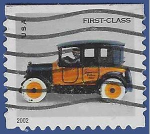 #3628 37c Christmas Toy Taxicab Booklet Single 2002 Used