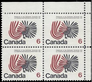 Canada # 506 1970 Used Corner Block of 4