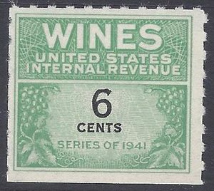 Scott RE118 6c Internal Revenue: Wines 1942 Mint NH