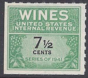 Scott RE120 7 1/2c Internal Revenue: Wines 1942 Mint NH