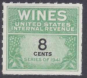 Scott RE121 8c Internal Revenue: Wines 1942 Mint NH