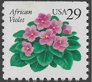 #2486 29c Flora and Fauna African Violets Booklet Single 1993 Mint NH