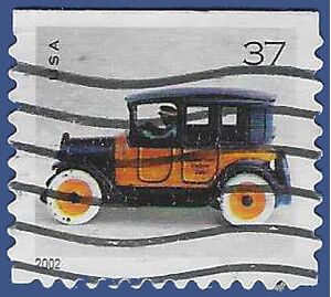 #3644 37c Christmas Toy Taxicab Booklet Single 2002 Used