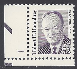 #2189 52c Hubert H. Humphrey P# Single 1991 Mint NH