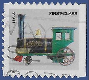 #3627 37c Antique Toys Toy Locomotive Booklet Single 2002 Used