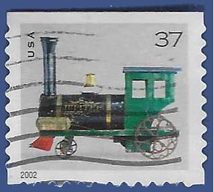 #3643 37c Antique Toys Locomotive Booklet Single 2002 Used