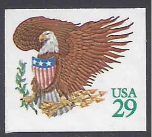 #2596 29c Eagle & Shield Booklet Single 1992 Mint NH
