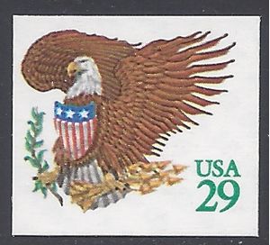 #2596 29c Eagle & Shield Booklet Single 1992 Mint NH