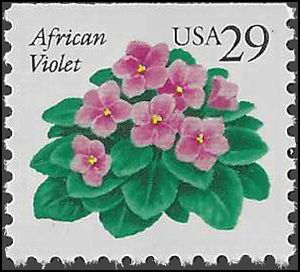 #2486 29c Flora and Fauna African Violets Booklet Single 1993 Mint NH