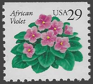 #2486 29c Flora and Fauna African Violets Booklet Single 1993 Mint NH