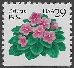 #2486 29c Flora and Fauna African Violets Booklet Single 1993 Mint NH