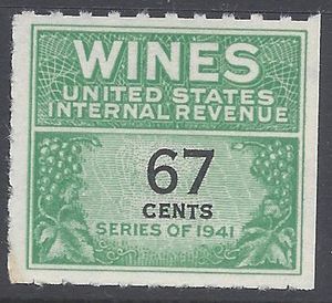 Scott RE192 67c Internal Revenue: Wines 1942 Mint NH