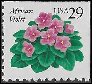 #2486 29c Flora and Fauna African Violets Booklet Single 1993 Mint NH