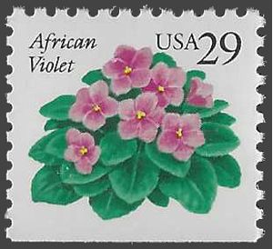 #2486 29c Flora and Fauna African Violets Booklet Single 1993 Mint NH