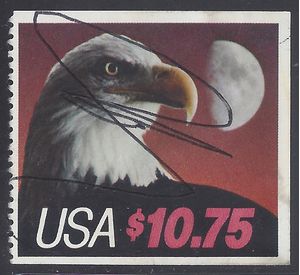 #2122 $10.75 Express Mail Eagle and Half Moon 1989 Used