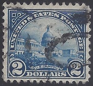 # 572 $2.00 United States Capitol 1923 Used