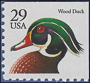 #2484d 29c Wood Duck Booklet Single 1991 Mint NH