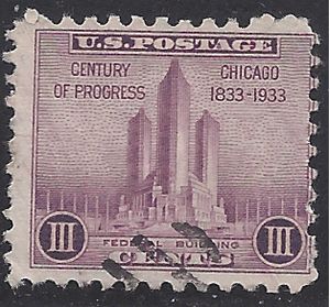 # 729 3c Century of Progress:Federal Building 1933 Used