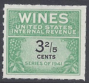 Scott RE183 3 2/5c Internal Revenue: Wines 1942 Mint NH