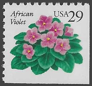 #2486 29c Flora and Fauna African Violets Booklet Single 1993 Mint NH