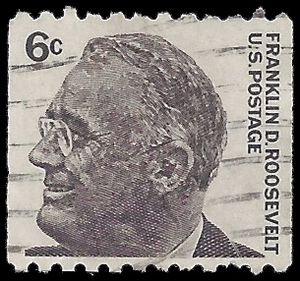 #1298 6c Prominent Americans Franklin Roosevelt Coil Single 1967 Used