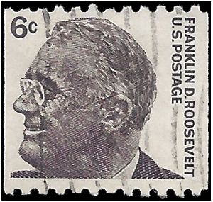 #1298 6c Prominent Americans Franklin Roosevelt Coil Single 1967 Used
