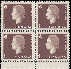 Canada # 401 1963 Used Block of 4
