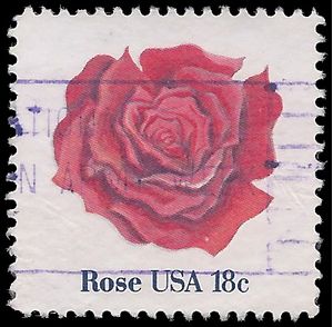 #1876 18c American Flowers Rose 1981 Used