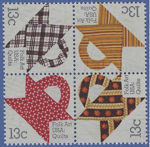 #1745-1748 13c American Folk Art-Quilts Block/4 1978 Mint NH