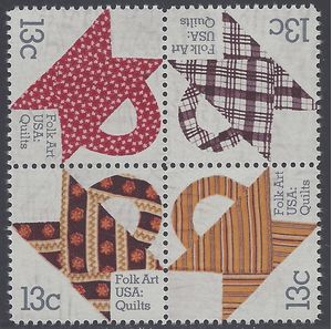 #1745-1748 13c American Folk Art-Quilts Block/4 1978 Mint NH