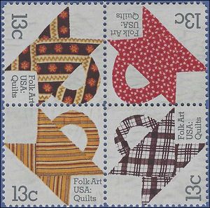 #1745-1748 13c American Folk Art-Quilts Block/4 1978 Mint NH