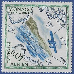 Monaco # 565 1964 Mint H Minor Hinge Thin