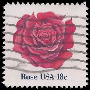 #1876 18c American Flowers Rose 1981 Used