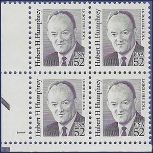 #2189 52c Hubert H. Humphrey PB/4 1991 Mint NH