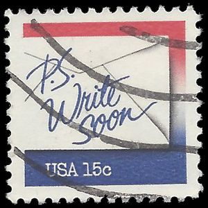 #1810 15c P.S. Write Soon 1980 Used