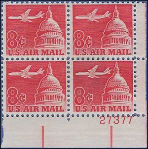 Scott C 64 8c US Air Mail Jet Airliner over Capital PB/4 1962 Mint NH