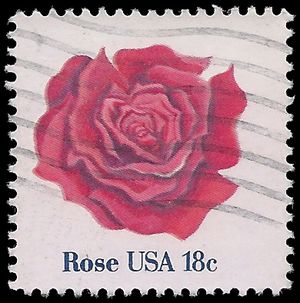 #1876 18c American Flowers Rose 1981 Used