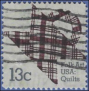 #1748 13c American Folk Art Quilts  1978 Used