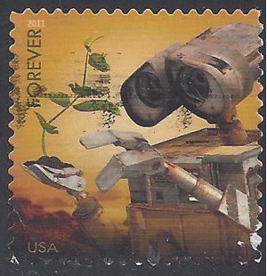 #4557 (45c Forever) Pixar Films  WALL-E the Robot 2011 Used