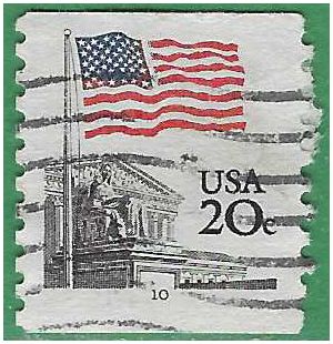 #1895a 20c Flag Over Supreme Court PNC Single #10 1981 Used