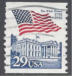 #2609 29c Flag Over White House Coil Single 1992 Used