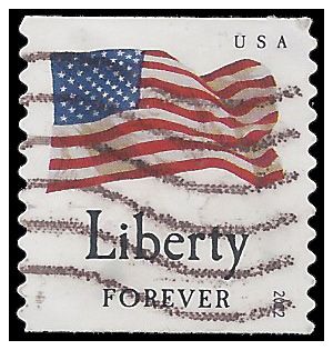 #4640 (45c Forever) Four Flags Liberty Coil Single 2012 Used