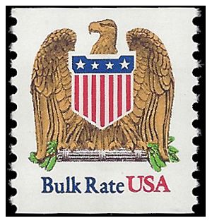 #2602 10c Eagle & Shield Bulk Rate Coil Single 1991 Mint NH