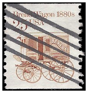#2136 25c Bread Wagon 1880s Coil Single 1986 Used