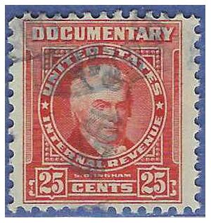 Scott R662 25c US Internal Revenue Documentary 1954 Used