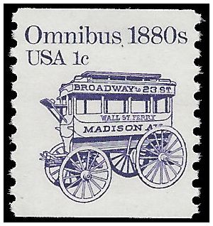 #1897 1c Omnibus 1880s Coil Single1983 Mint NH